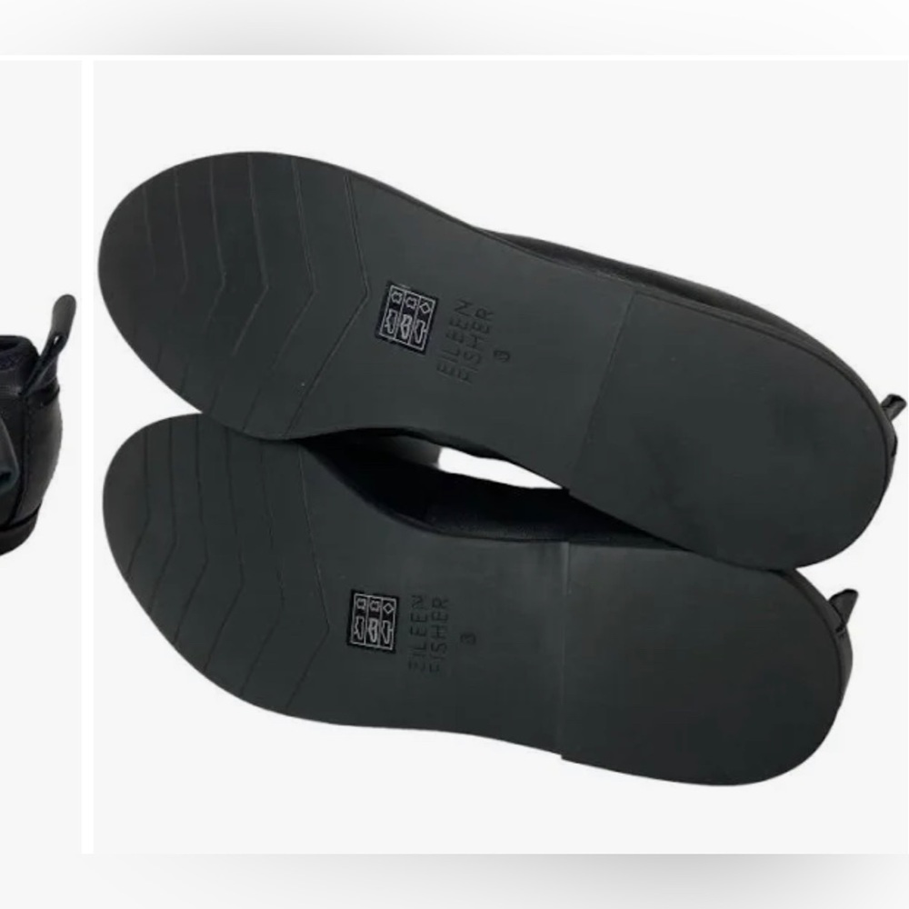 EILEEN FISHER NOTION BALLET FLATS BLACK LEATHER SIZE 6 NEW - Picture 8 of 8